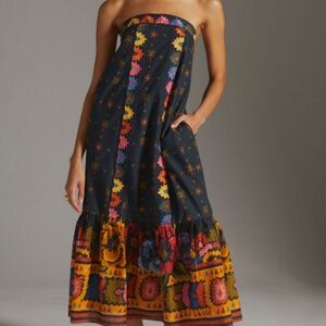 FARM RIO Embroidered Maxi Dress 1x NWOT